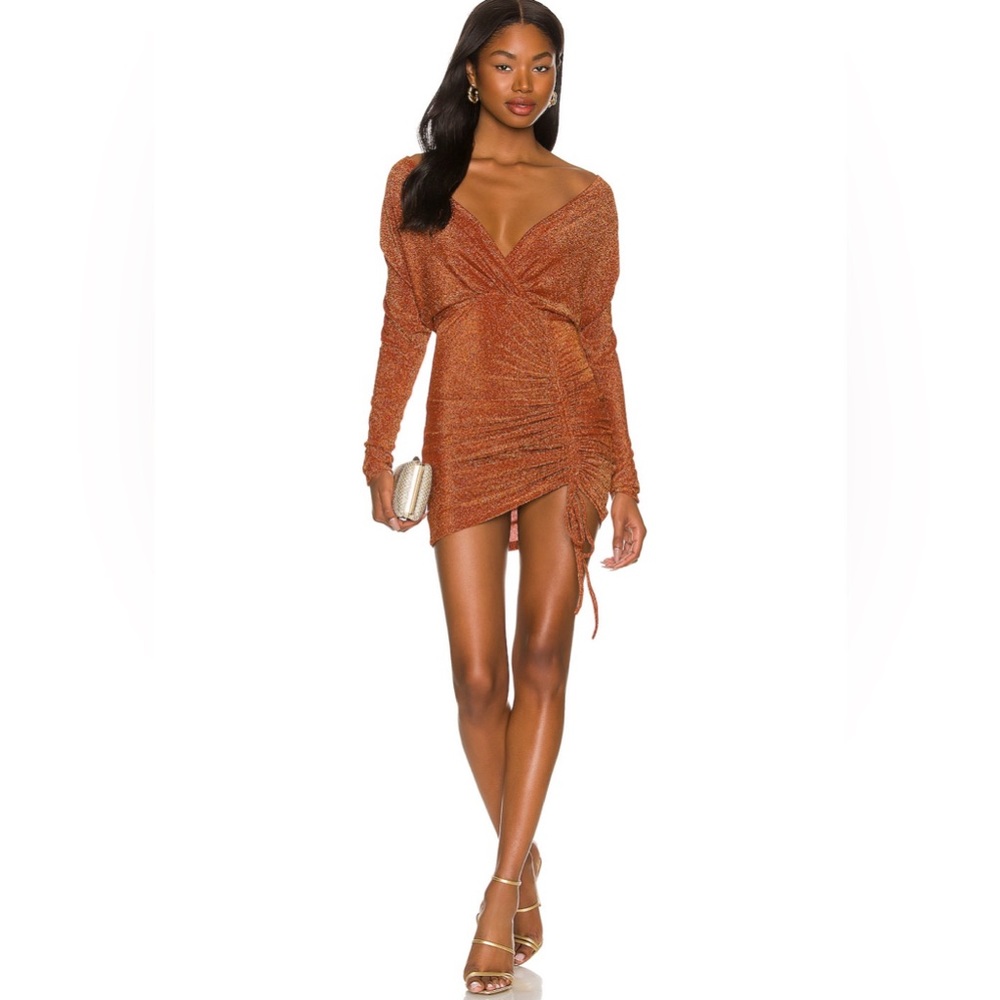 superdown Genia Off Shoulder Dress in Mocha